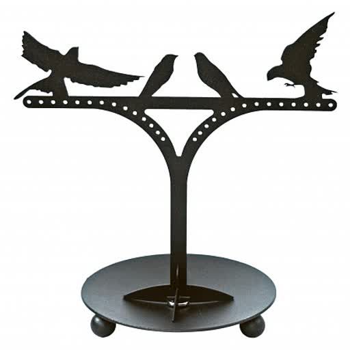 Jewelry stand Gala Birds, black, metal, 10.0x14.0x19.6 cm